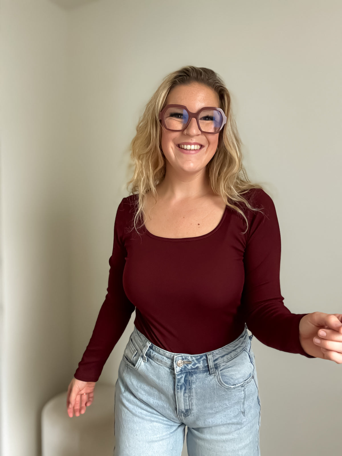 Jenna top | bordeaux