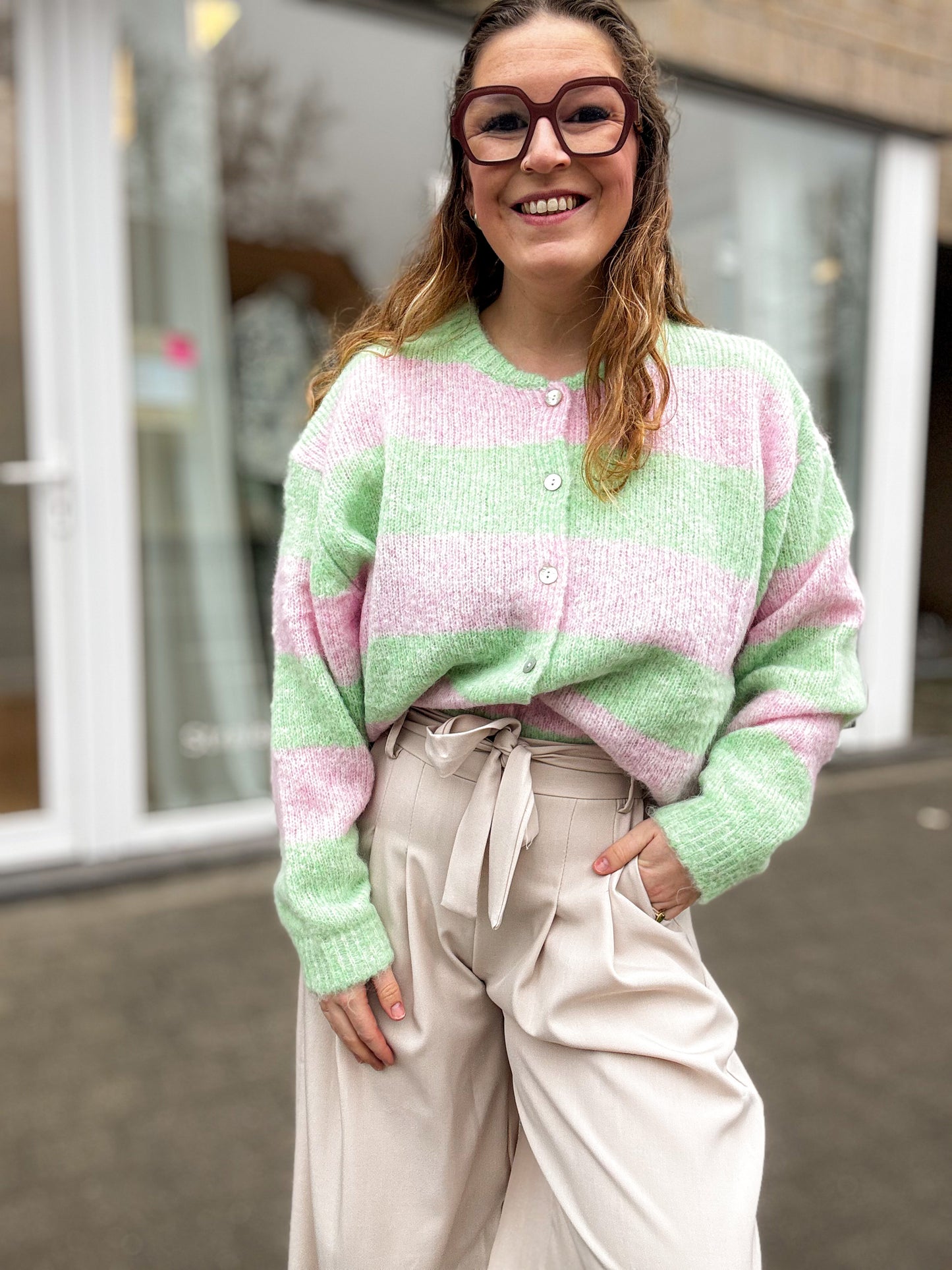 Cosette gilet | roze-groen