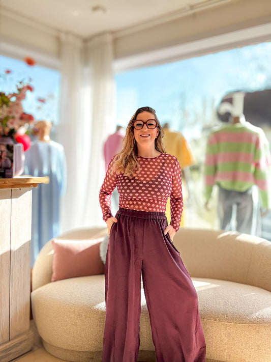 Féline pantalon | Burgundy