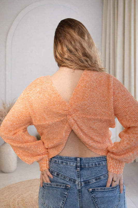Peach Bow Knit