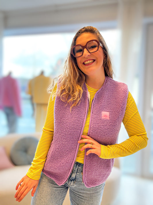 Reversible Ruby gilet | Paars - Wit