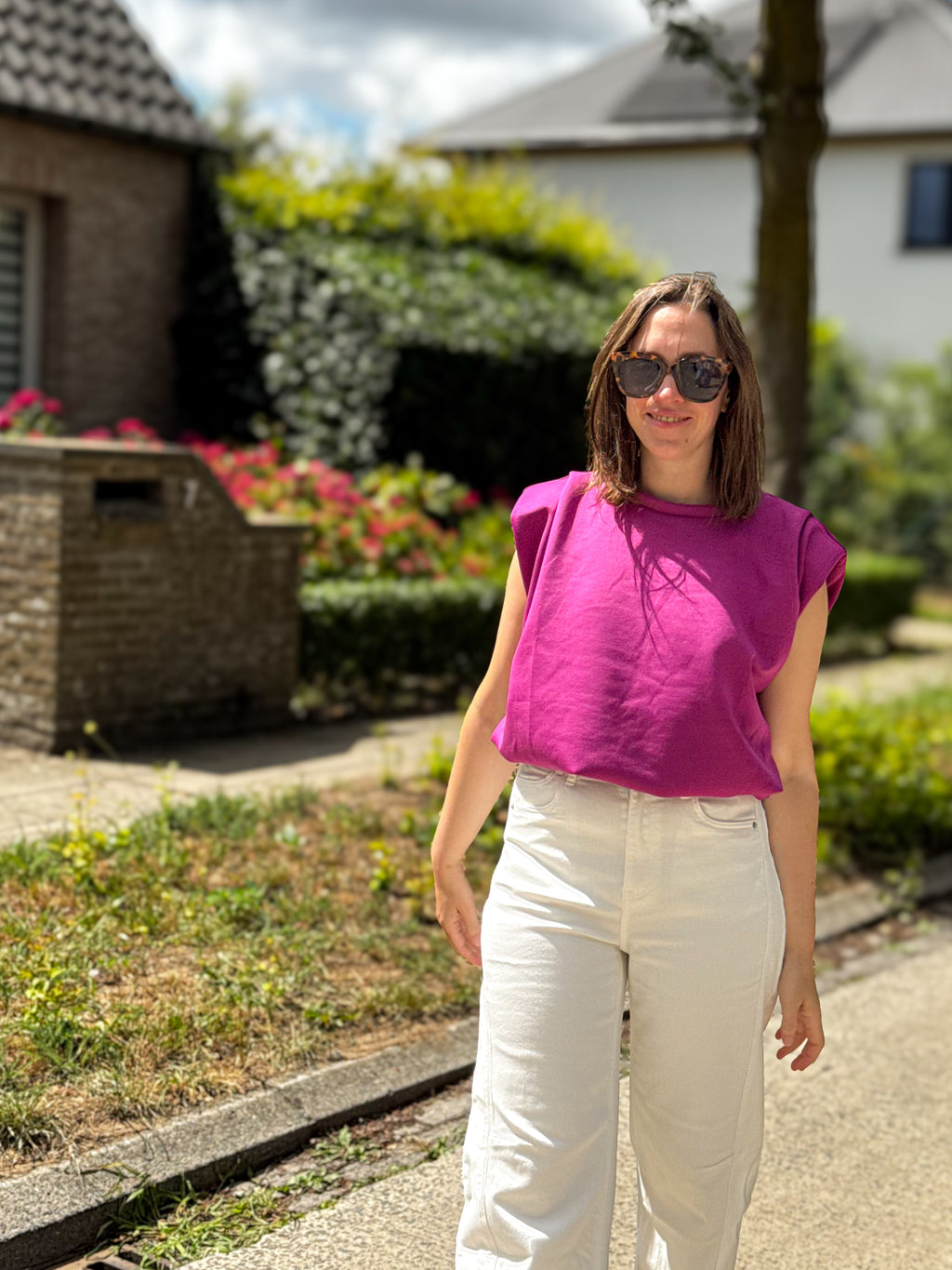 Sara top | fuchsia