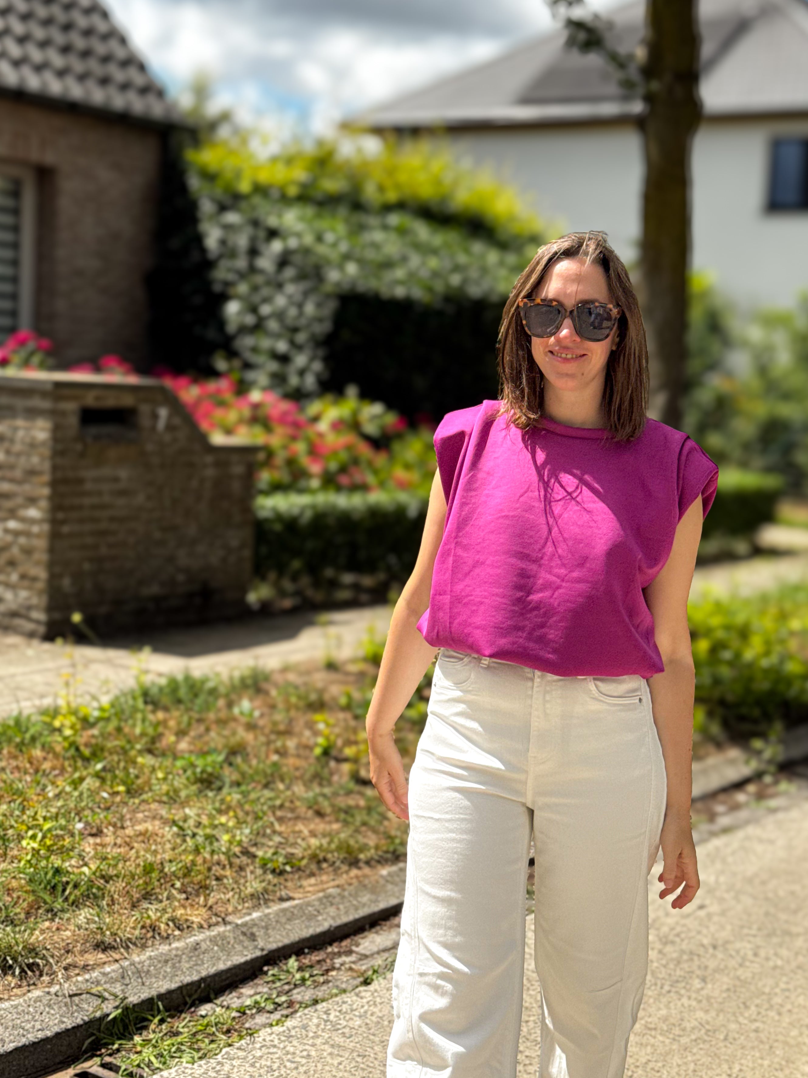 Sara top | fuchsia