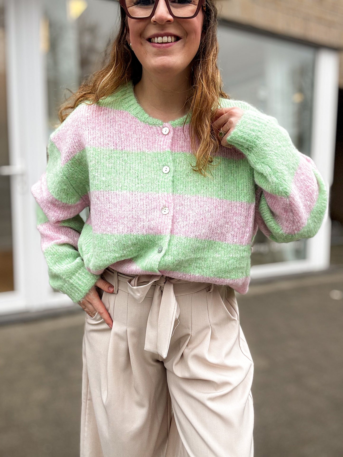 Cosette gilet | roze-groen